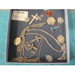 Approximately twelve mainly silver items of chains, pendants and crosses