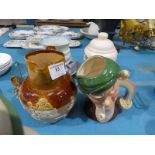 Six items of mixed Ceramics inc Royal Doulton D6847 Leprechaun, Doulton Lambeth Hunt Jug etc