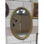 Art Deco oval bevel Wall Mirror