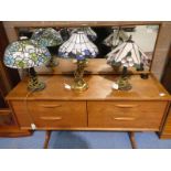 A 1970s teak mirror back Dressing Table, split to one drawer front
