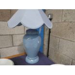 Denby large blue Reading Lamp, 12' tall, Shade is slightly marked