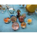 Nine Assorted Paperweights