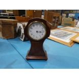 An early 20th century inlaid mahogany Balloon Case Mantle Clock