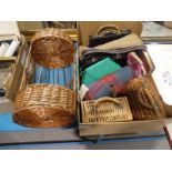 A box of Hand Bags, Basket ware etc