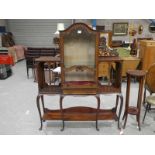 A late Victorian mahogany China Cabinet with glazed central Display on tall cabriole legs, 170cm