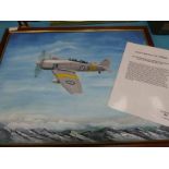 Neil Higgs, Hawker Sea Fury T.20 WG655, a signed oil on canvas 45cm X 60cm