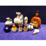 Rutherfords and Beneagles a mixed lot of nine Decanters and Miniature Bottles of Scotch Whisky, one