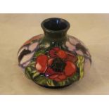 A Moorcroft Pottery squat baluster vase shape 32/5 in the Anemone Tribute pattern by Emma Bossons;