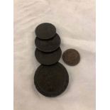 A collection of 18th century & later copper coinage to include a George III cartwheel 2d 1797, two