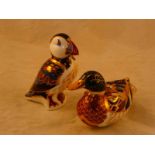 A Royal Crown Derby Paperweight, Puffin, printed marks to base, gold stopper, 12 cm H unboxed;
