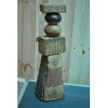 A studio pottery totem Table Lamp by Bernard Rooke