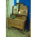 Marsh, Jones, Cribb & Co oak ceder lined Dressing Chest, Pot Cupboard and Bed, the dressing chest