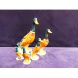 Beswick pottery, a graduated set of five Mallards Standing, 9cm to 25cm high, model 902 and 756