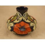 A Moorcroft Pottery large squat baluster vase in the William Morris Poppy pattern, dated '96, 16.5