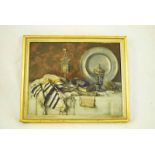 W Winter (19th century) Still Life oil on board of Judaic devotional artefacts, signed lower