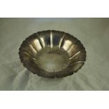 An Art Deco style sterling silver lappet cast Dish, marked sterling to the base and with Boston