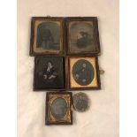 Small collection of ambrotype and daguerrotype photographic plates, various sitters; 11 x 9cm and