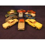 A collection of play worn vintage die-cast Dinky Toys inc AC Acera 167, Hillman Imp, Volkswagen