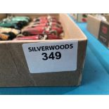 A collection of Dinky Toys play worn vintage single seat racing cars inc 3 x Maserati 23N, 2 x Alfa