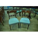 A good set of six William IV mahogany bar back Dining Chairs, typical form with rail and ball