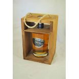 Wooden framed bottle of 1989 Cognac Grande Champagne