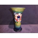 A mid 20th century Walter Moorcroft Pottery Vase, tall flared form, tubeline decorated with