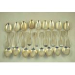 A matched set of 17 Victorian hallmarked Silver Spoons c1840s by William Robert Smily and by