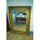 Large gilt framed Mirror with later bevelled glass 103cm X 140.5cm