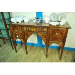 A good Regency style reproduction mahogany Sideboard, moulded edge rectangular top above a central