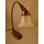 Manner of WAS Benson, a good quality Arts & Crafts copper and brass adjustable Desk Lamp, design