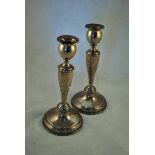 A pair of Edward VII hallmarked silver baluster Candlesticks London 1908 by the Gold &