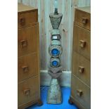 Large studio pottery totem Standard Lamp by Bernard Rooke