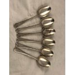 A set of six Edward VIII hallmarked silver rats tail tablespoons, Sheffield 1936 by C W Fletcher &