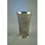 An Elizabeth II hallmarked silver Beaker by CJ Vander, with textured sleeve, dated London 1968