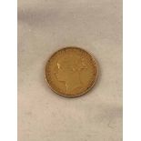 A Queen Victoria, young head, gold, full sovereign coin - 1886 Melbourne Mint
