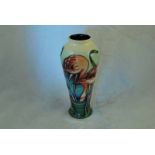 A Moorcroft elongated obovoid vase shaper 122/8 in the Everglade Flamingo pattern by Philip