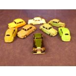 A collection of play worn vintage die-cast Dinky Toys Vehicles inc Volkswagen (181)x2, Morris