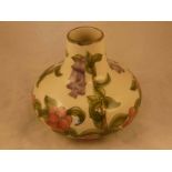 A large Cobridge stoneware vase decorated in the foxglove and fruit pattern, impressed makers mark