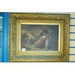 19th Century French school oil on canvas, Tyrolese family interior scene, indistinctly signed