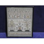 An early 19th century Georgian needlework Alphabet Sampler worked by Elizabeth Louisa Ogilvie 1812,