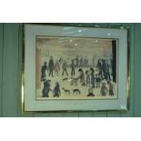 After L S Lowry limited edition print no. 39/850 'the Park' printed 1973 and bearing blindstamp 44cm