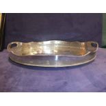 A large 20th century silver plated oval two handled Tray with raised and pierced gallery