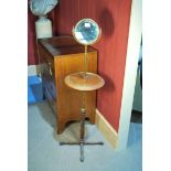 Of Sherlock Holmes interest; A Victorian brass and red walnut shaving stand on cast iron base,
