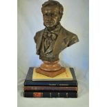 Hans Muller (Austrian, 1873 - 1937) bronze cast bust of Richard Wagner, signed to the shoulder and