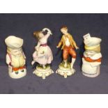 A pair of Capo di Monte boy and girl dancing and a pair of character jugs