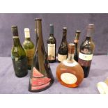 Nine bottles of mixed world red and white wines
