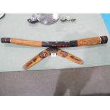 An Aboriginal souvenir digeridoo and boomerang