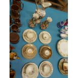 A Capodimonte garniture jug and vases and six German/Bavaria porcelain trios