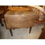 An early 19th Century small mahogany drop leaf table