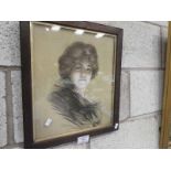 A framed coloured portrait print after Philip Boileau depicting Peggy Dickinson circa 1903